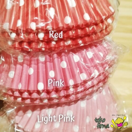 Baking Cup Paper Cup Cupcake Liner Pink Muda vs Pink vs Merah Polkadots isi 75